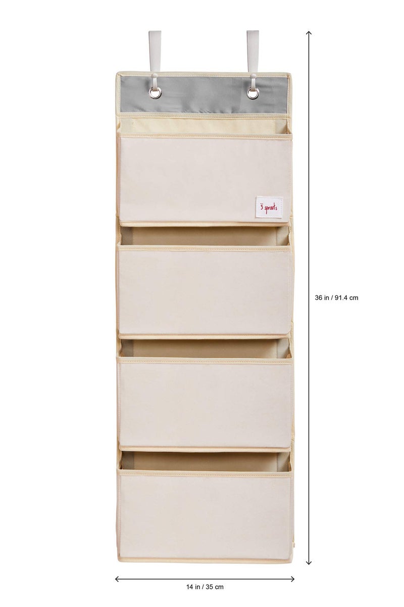 3 Sprouts Over The Door Baby Organizer - Essential Newborn Nursery Storage, Toy Organizer for Room and Closet - Bedroom Storage - Hooks Included, Bear - Image 3